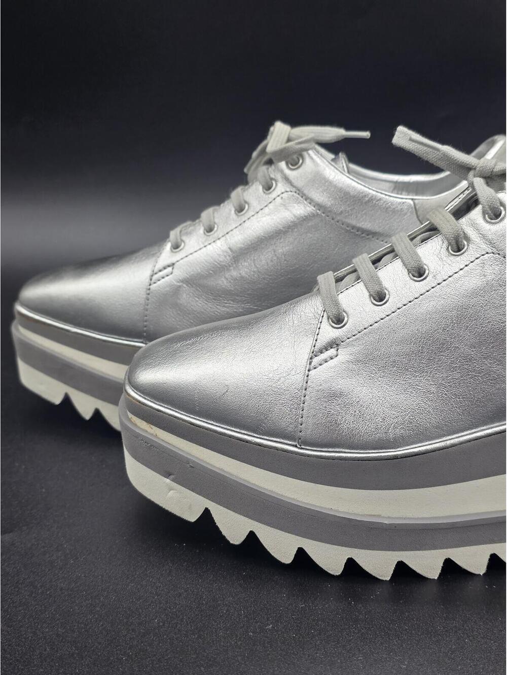 Stella McCartney Elyse Silver Platform Shoe EU38 US8, Like New, Made in Italy - Picture 7 of 14